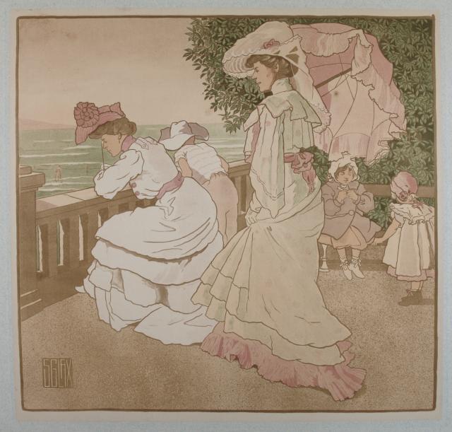 Vor dem Hotel Quarnero, 1906 Stephanie Glax Privatsammlung, Wien