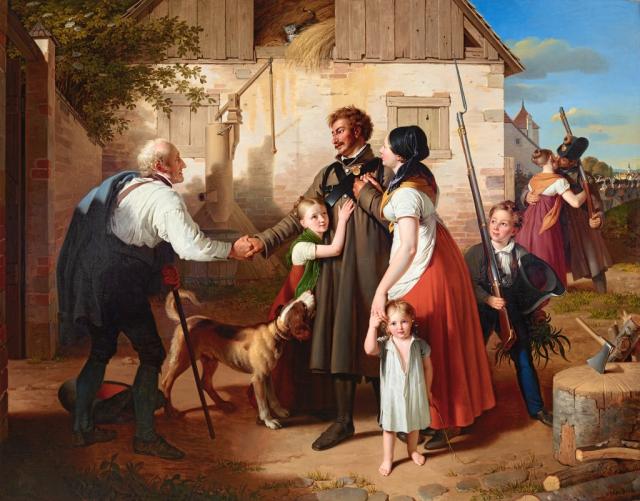 Johann Peter Krafft, Die Heimkehr des Landwehrmannes, 1820 © Belvedere, Wien, Foto: © Belvedere, Wien Öl auf Leinwand 280 x 360