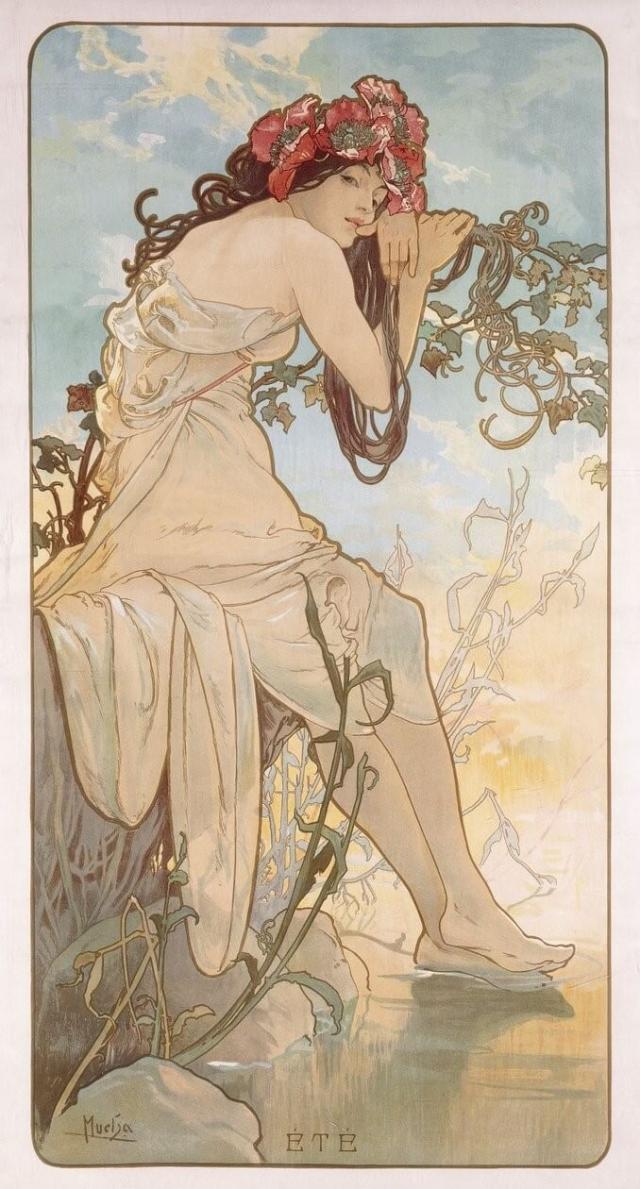 Die vier Jahreszeiten (1896) © Mucha Museum