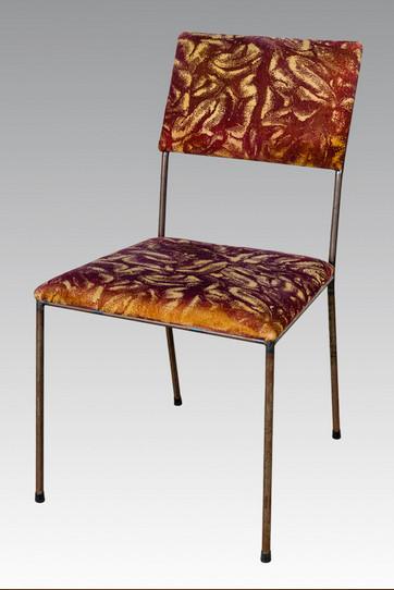 Franz West Stuhl 1996 Armierungsstahl Holz Stoff Hirn mit Ei Peter Kogler Backhausen Wien Edition 40 Kunstauktion 