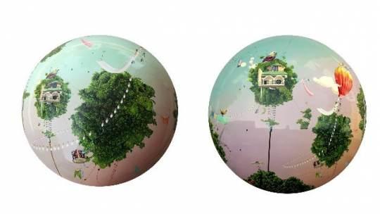 Dominus Aeris, 2012 oil on metal dome, 91,4 x 28 cm