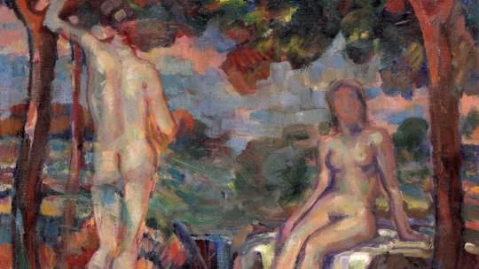 Ludolf Verworner (Leipzig 1864 – Fiesole 1927), Frauen an der Quelle, 1926, Öl auf Leinwand, 1927 erworben von der Witwe des Künstlers, aus der Gedächtnisausstellung des Sächsischen Kunstvereins, Gal.-Nr. 2628, Galerie Neue Meister. Staatliche Kunstsammlun - Bild öffnet sich in einer Vergrößerungsansicht.