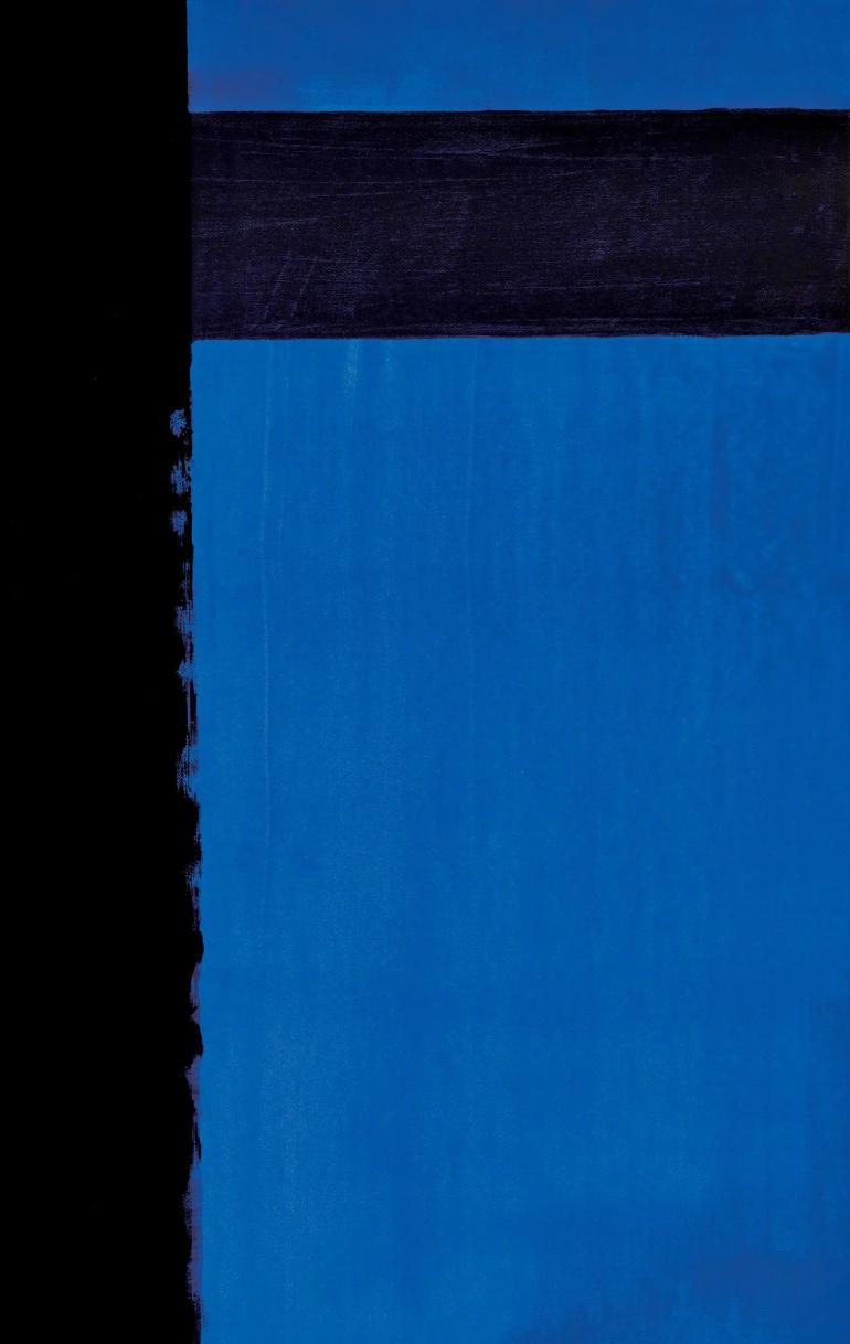 Oeuvre de Pierre Soulages - noir et bleu 1978 Collection C.S.© Adagp Paris 2025 (c) Photo Vincent Cunillère